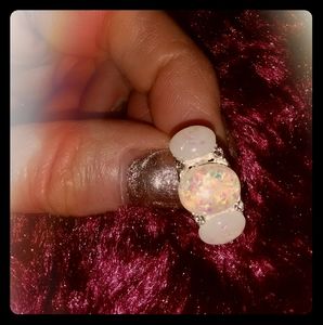 New Sterling Silver Opal Ring